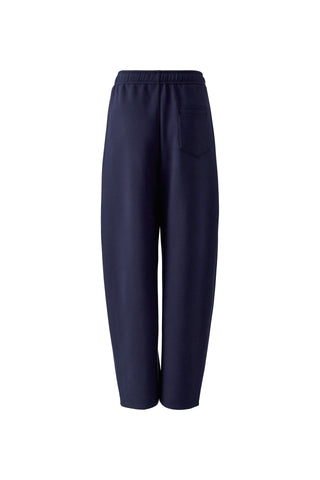 Oui Barrel Leg Drawstring Trousers Navy Blue