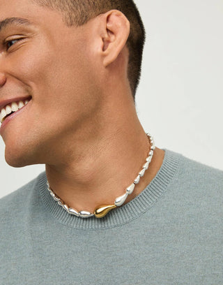 UNOde50 Sterling Silver-Plated Linked Drops Necklace