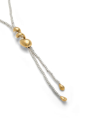 UNOde50 Long Beaded Necklace Originia Silver Gold