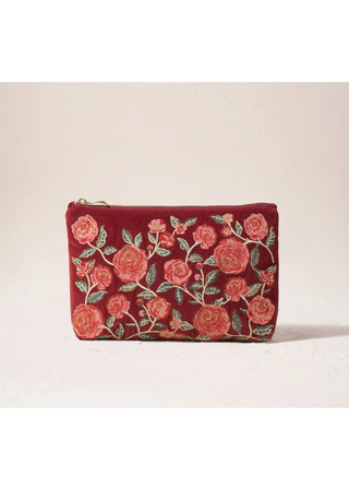 Elizabeth Scarlett Camellia Romance Everyday Pouch Cranberry