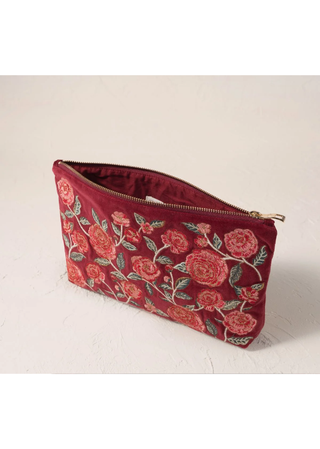Elizabeth Scarlett Camellia Romance Everyday Pouch Cranberry
