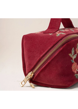 Elizabeth Scarlett Camellia Romance Open Flat Makeup Bag Cranberry
