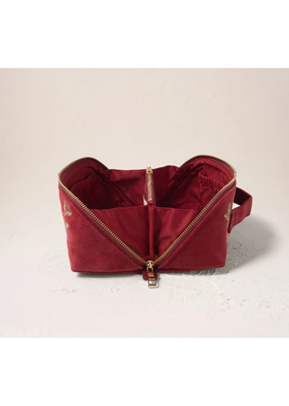 Elizabeth Scarlett Camellia Romance Open Flat Makeup Bag Cranberry