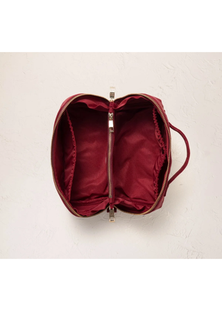 Elizabeth Scarlett Camellia Romance Open Flat Makeup Bag Cranberry
