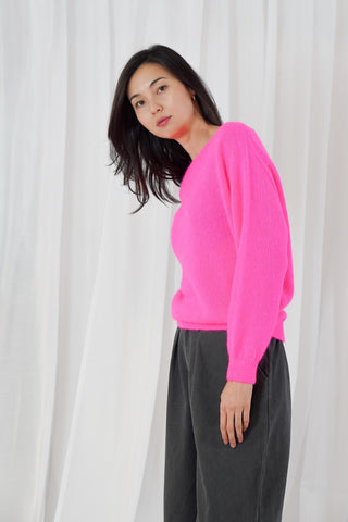 TWNS Boat Neck Jumper Neon Pink Sanibel