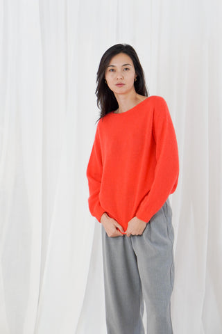TWNS Boat Neck Jumper Fire Red Sanibel