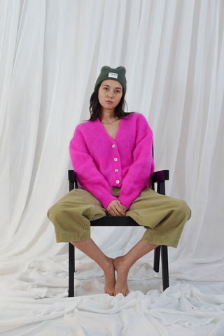 TWNS V-Neck Cardigan Neon Pink Malia