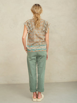 M.A.B.E Print Frill Top Multi Jaci