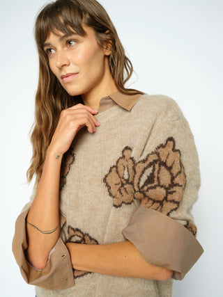 Mos Mosh Floral Jumper Beige Drea Popli