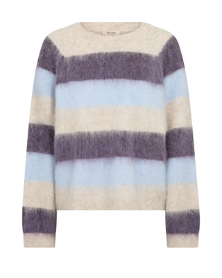 Mos Mosh Wide Stripe Jumper Purple Blue Suvi