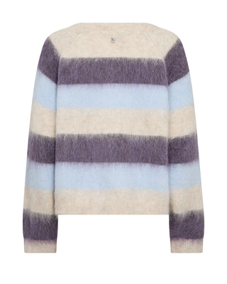 Mos Mosh Wide Stripe Jumper Purple Blue Suvi