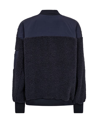 Mos Mosh Teddy Jacket Navy Blue Emeline