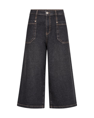 Mos Mosh Cropped Wide Leg Jeans Black Culotte Juventus