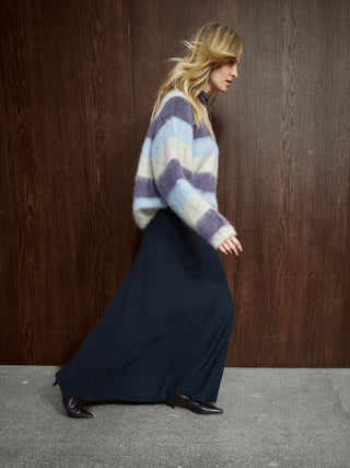 Mos Mosh Wide Stripe Jumper Purple Blue Suvi
