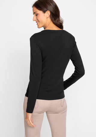 Olsen Long Sleeved Top Black Edda