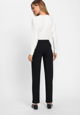 Olsen Casual Pull-On Trousers Black Lisa Straight
