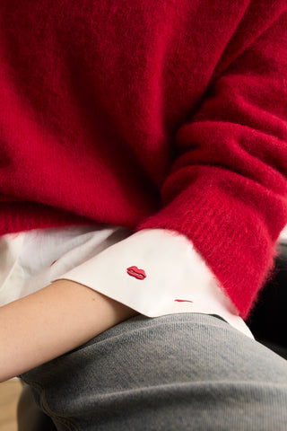 Oui Round Neck Jumper Red