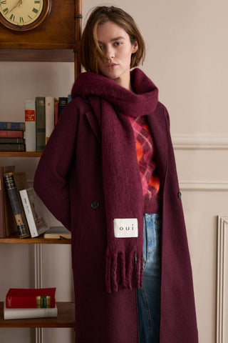 Oui Diamond Pattern Jumper Red Orange