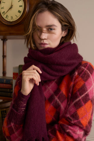 Oui Diamond Pattern Jumper Red Orange