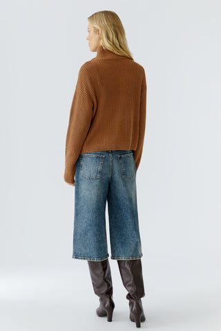 Oui Troyer Neck Jumper Brown