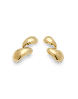 UNOde50 Chunky Double Teardrop Earrings Gold