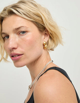 UNOde50 Chunky Double Teardrop Earrings Gold