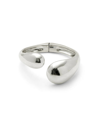 UNOde50 Irregular Drop Bangle Bracelet Corium Silver