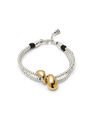 UNOde50 Double Strand Two Drop Bracelet Axis Silver Gold