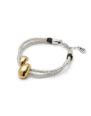 UNOde50 Double Strand Two Drop Bracelet Axis Silver Gold