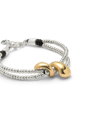 UNOde50 Double Strand Two Drop Bracelet Axis Silver Gold