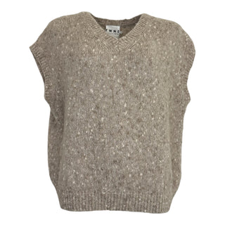 TWNS Fluffy Sleeveless Jumper Mottled Beige Madelina