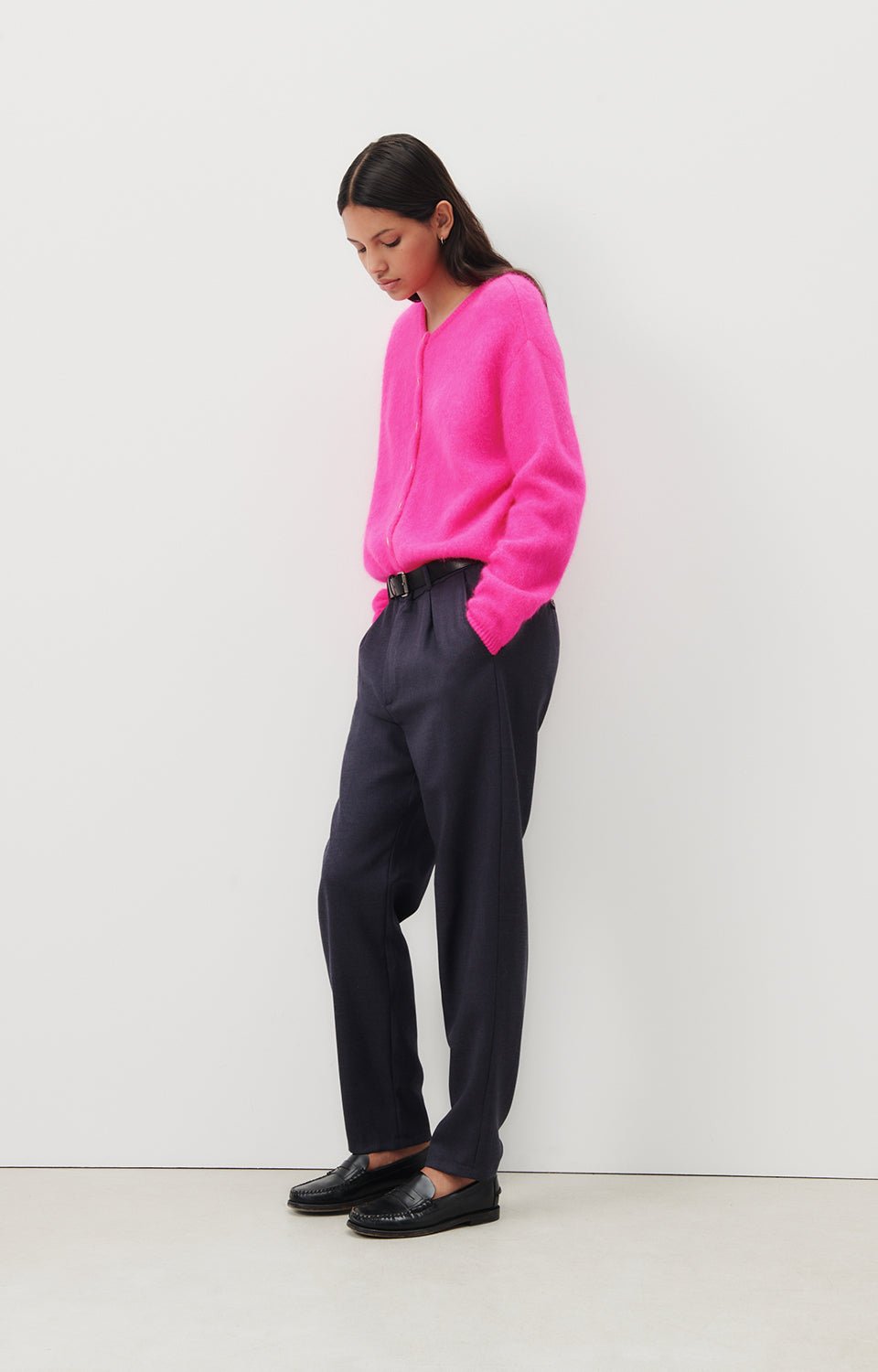 American Vintage Cardigan in Neon Pink Vitow