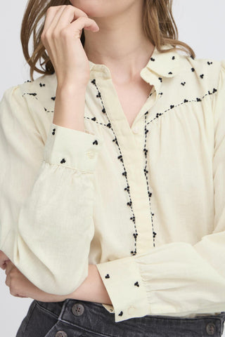 Atelier Rêve Embroidered Blouse Ivory Irswan - MMJs Fashion