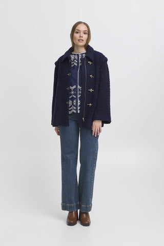 Atelier Rêve Toggle Casual Jacket Blue Irfreya - MMJs Fashion