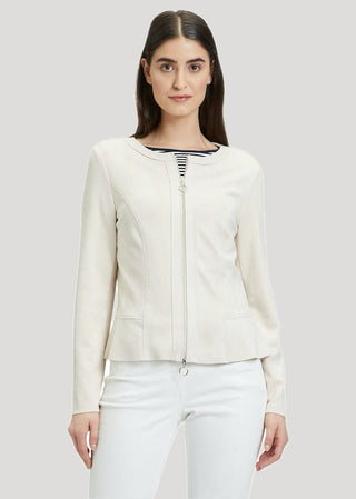 Betty Barclay Short Faux Suede Jacket Beige - MMJs Fashion