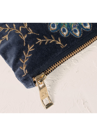 Elizabeth Scarlett Botanical Peacock Everyday Pouch Indigo