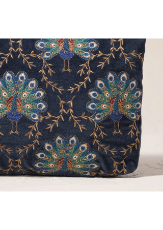 Elizabeth Scarlett Botanical Peacock Everyday Pouch Indigo