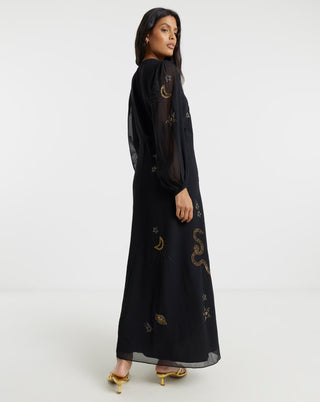 Hope & Ivy Wrap Dress Black The Caliste