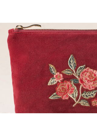 Elizabeth Scarlett Camellia Romance Mini Pouch Cranberry