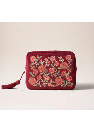 Elizabeth Scarlett Camellia Romance Wash Bag Cranberry