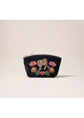 Elizabeth Scarlett Celestial Leopard Coin Purse Charcoal