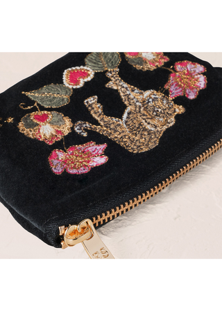 Elizabeth Scarlett Celestial Leopard Coin Purse Charcoal