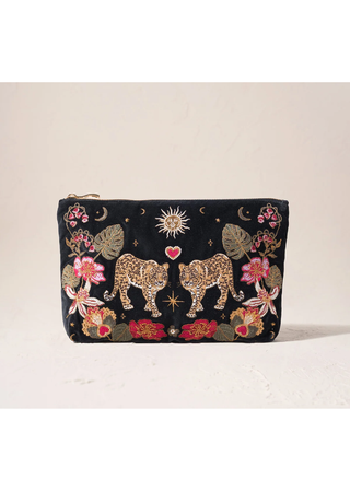 Elizabeth Scarlett Celestial Leopard Everyday Pouch Charcoal