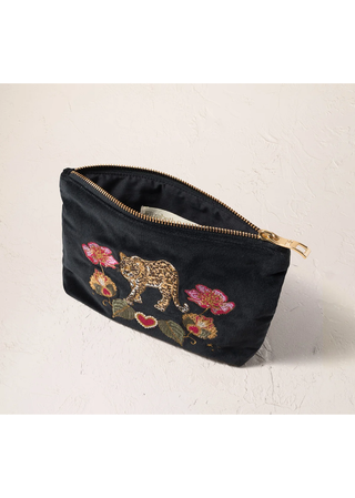 Elizabeth Scarlett Celestial Leopard Mini Pouch Charcoal