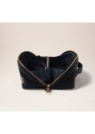 Elizabeth Scarlett Celestial Leopard Open Flat Makeup Bag Charcoal