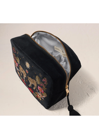 Elizabeth Scarlett Celestial Leopard Wash Bag Charcoal