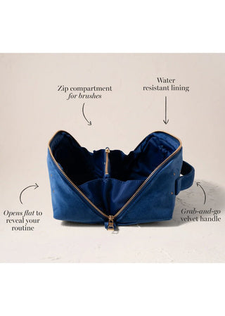 Elizabeth Scarlett Baby Elephant Conservation Open Flat Makeup Bag Cobalt - MMJs Fashion