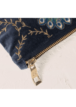 Elizabeth Scarlett Botanical Peacock Everyday Pouch Indigo - MMJs Fashion