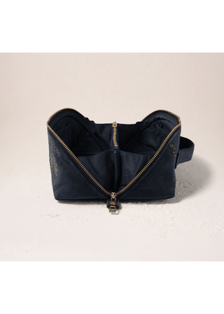 Elizabeth Scarlett Botanical Peacock Open Flat Makeup Bag Indigo - MMJs Fashion