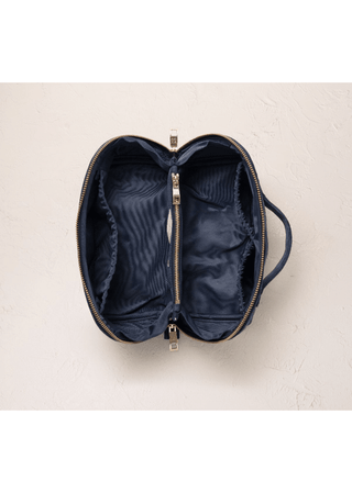 Elizabeth Scarlett Botanical Peacock Open Flat Makeup Bag Indigo - MMJs Fashion
